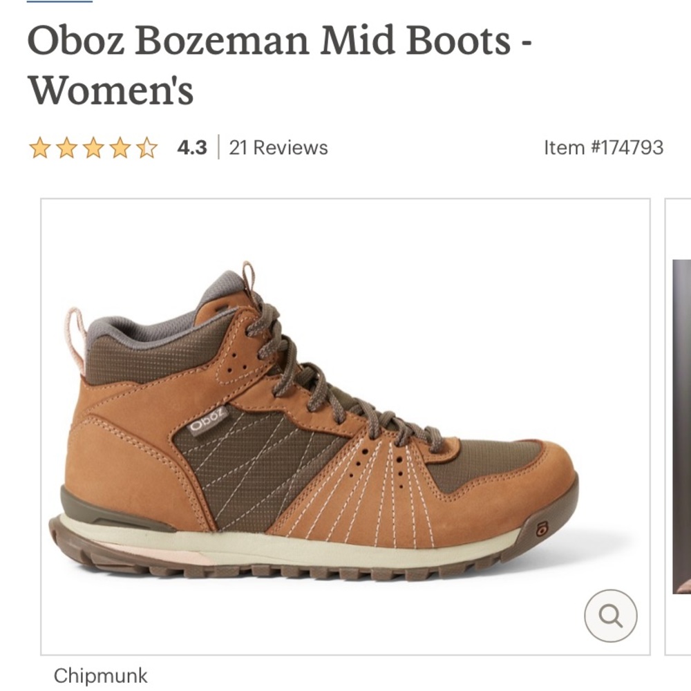 Oboz Bozeman mid-boot vegan 8.5